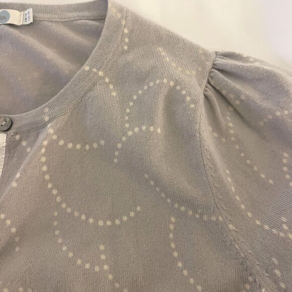 Boden Womens Knit Cardigan Sweater Sz 10 Taupe Abstract Long Sleeve Casual Work - Picture 12 of 14